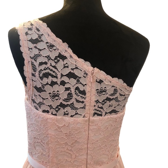 David’s Bridal One Shouldered Pink Gown size 10 - Picture 12 of 14